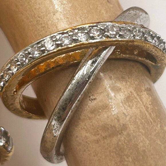 Set of 3 CZ Rings! Vermeil  & Sterling! Size 5 - Picture 4 of 4